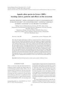 Journal of Biological Research-Thessaloniki 12: 135 – 172, 2009 J. Biol. Res.-Thessalon. is available online at http://www.jbr.gr Indexed in: WoS (Web of Science, ISI Thomson), SCOPUS, CAS (Chemical Abstracts Service) and DOAJ (Directory of Open Access Journals)