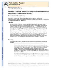 Meditation / Health / Transcendental Meditation technique / Transcendental Meditation / Maharishi Vedic Approach to Health / Transcendental Meditation research / Maharishi University of Management / Maharishi Mahesh Yogi / Research on meditation / Alternative medicine / Transcendental Meditation movement / Medicine