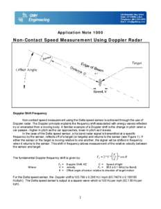 Application Note[removed]Non-Contact Speed Measurement Using Doppler Radar Doppler Shift Frequency Non-contact speed measurement using the Delta speed sensor is achieved through the use of