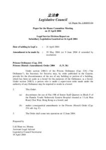 立法會 Legislative Council LC Paper No. LS68[removed]Paper for the House Committee Meeting on 23 April 2004 Legal Service Division Report on