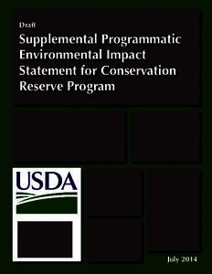 Draft Supplemental Programmatic Environmental Impact Statement for Conservation Reserve Program