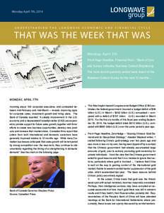 Monday April 7th, 2014  UNDERSTANDING THE LONGWAVE ECONOMIC AND FINANCIAL CYCLE THAT WAS THE WEEK THAT WAS Monday, April 7th