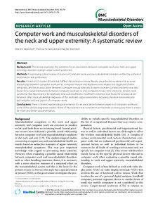 Computer work and musculoskeletal disorders of the neck and upper extremity: A systematic review