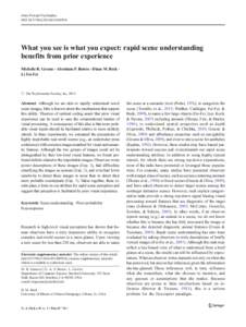 Atten Percept Psychophys DOIs13414What you see is what you expect: rapid scene understanding benefits from prior experience Michelle R. Greene & Abraham P. Botros & Diane M. Beck &