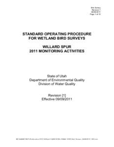 Bird Survey Revision[removed]Page 1 of 13  STANDARD OPERATING PROCEDURE