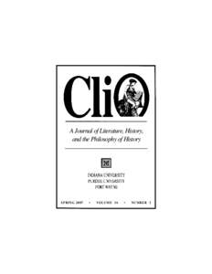 A Journal of Literature, History, and the Philosophy of History SPRING 2007  •