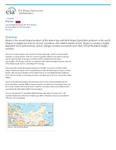 ‹ Countries  Russia Last Updated: November 26, 2013 (Notes) Revised: March 12, 2014 (revision) full report