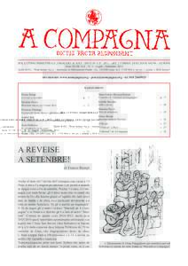 BOLLETTINO TRIMESTRALE, OMAGGIO AI SOCI - SPED. IN A.P. - 45% - ART. 2 COMMA 20/B LEGGEGENOVA Anno XLVII, N.S. - N. 3 - Luglio - Settembre 2015 Tariffa R.O.C.: “Poste Italiane S.p.A. - Spedizione in Abbonamen