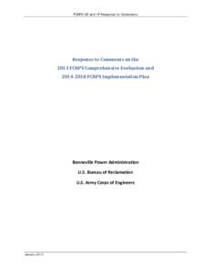 FCRPS CE and IP Response to Comments  Response to Comments on the 2013 FCRPS Comprehensive Evaluation and[removed]FCRPS Implementation Plan