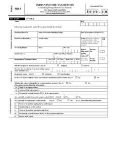 FORM  INDIAN INCOME TAX RETURN Assessment Year