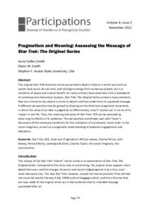 .  Volume 8, Issue 2 NovemberPragmatism and Meaning: Assessing the Message of