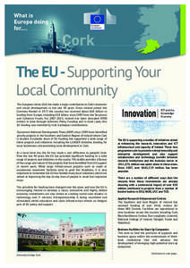 The EU -Supporting Your Local Community The European Union (EU) has made a major contribution to Cork’s economic and social development in the last 40 years. Since Ireland joined the Common Market in 1973 the country h