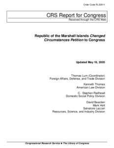 Republic of the Marshall Islands Changed Circumstances Petition to Congress
