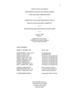 11 UNITED STATES OF AMERICA DEPARTMENT OF HEALTH AND HUMAN SERVICES FOOD AND DRUG ADMINISTRATION +++ CENTER FOR DEVICES AND RADIOLOGICAL HEALTH