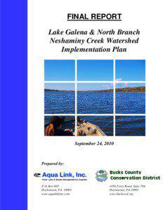 FINAL REPORT Lake Galena & North Branch Neshaminy Creek Watershed