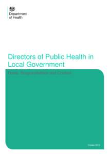 Directors of Public Health in Local Government: Guidance