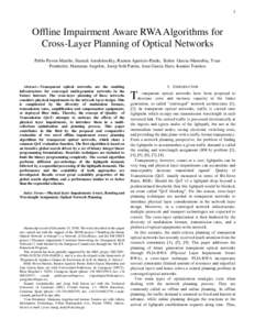 Offline Impairment Aware RWA Algorithms for Cross-Layer Planning of Optical Networks