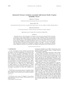 Atmospheric dynamics / Oceanography / Physical oceanography / Aquatic ecology / Tropical instability waves / Mixed layer / Sea surface temperature / Planetary boundary layer / Pressure gradient / Atmospheric sciences / Meteorology / Atmospheric thermodynamics