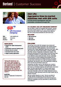 Customer Success AAA Life: Aggressive time-to-market deadlines met with Silk suite Full test-driven development and test automation introduced through Silk