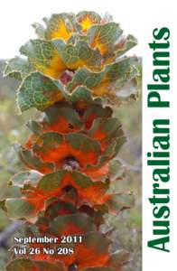 Australian Plants  September 2011 Vol 26 No 208  Contents