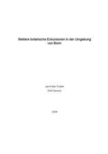 Weitere botanische Exkursionen in der Umgebung von Bonn