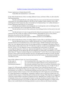 Southern Campaign American Revolution Pension Statements & Rosters Pension Application of Charles Brooks R1256 Transcribed and annotated by C. Leon Harris [2 Sep[removed]Charles Brooks of Knox township, Jefferson County, a