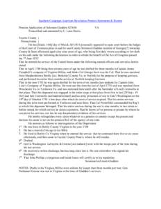 Southern Campaign American Revolution Pension Statements & Rosters Pension Application of Solomon Gladden S23656 Transcribed and annotated by C. Leon Harris. VA