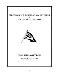 PERFORMANCE HANDICAP RACING FLEET of SOUTHERN CALIFORNIA