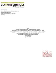 Convergencia Universidad Autónoma del Estado de México  ISSN (Versión impresa): MÉXICO