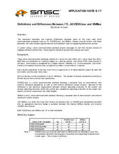 APPLICATION NOTE[removed]Definitions and Differences Between I2C, ACCESS.bus and SMBus