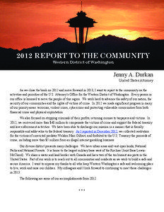    2012 REPORT TO THE COMMUNITY