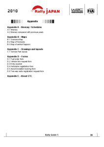 Appendix Appendix A – Itinerary / Schedules A.1 Itinerary