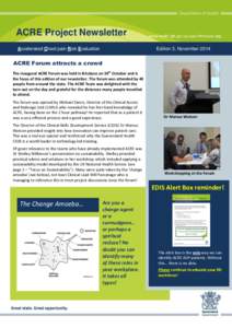 ACRE Project News - Edition 3, November 2014 | Department of Health