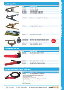 SECTION 7 – WELDING ACCESSORIES  EARTH CLAMPS PN 6EC200 6EC300