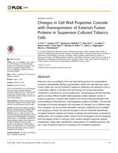 RESEARCH ARTICLE  Changes in Cell Wall Properties Coincide with Overexpression of Extensin Fusion Proteins in Suspension Cultured Tobacco Cells