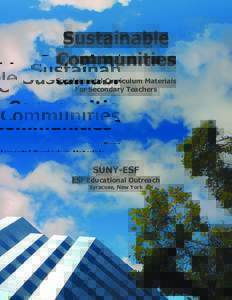Sustainable Communities Supplemental Curriculum Materials For Secondary Teachers  SUNY-ESF