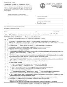 BOE-502-A (P1) REV[removed]LESLIE K. DAVIS, ASSESSOR PRELIMINARY CHANGE OF OWNERSHIP REPORT