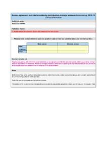 Access agreement and interim widening participation strategic statement monitoring, [removed]Contact Information Institution name: Institution UKPRN:  Validation checks