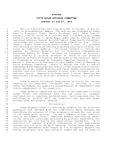 MINUTES CIVIL RULES ADVISORY COMMITTEE October 14 and 15, [removed]