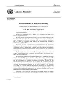 United Nations  General Assembly A/RESDistr.: General