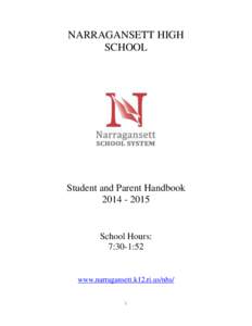 NARRAGANSETT HIGH SCHOOL Student and Parent Handbook[removed]