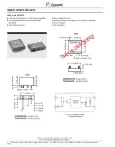 Crouzet GA1, GA8, Series Solid State Relays