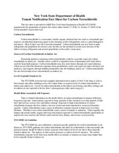 Tenant Notification Fact Sheet for Carbon Tetrachloride