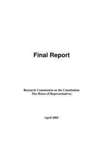 Final Report  Research Commission on the Constitution