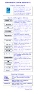 TEXT SEARCH QUICK REFERENCE