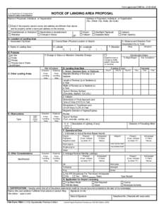 Form approved OMB No[removed]NOTICE OF LANDING AREA PROPOSAL U.S. Department of Transportation Federal Aviation Administration