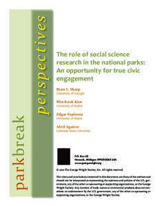 perspectives  parkbreak The role of social science research in the national parks: