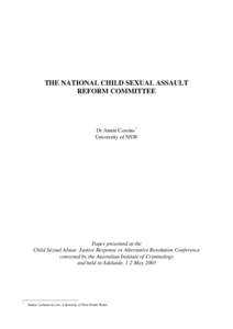 The national child sexual assault reform committee