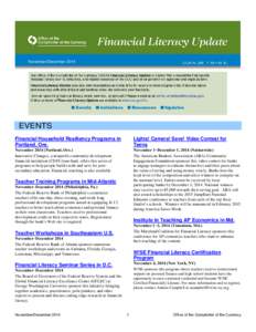 Financial Literacy Update(November/December 2012)