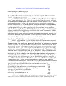 Southern Campaign American Revolution Pension Statements & Rosters Pension Application of John Bryant S35796 Transcribed and annotated by C. Leon Harris [10 Aug[removed]To the honble Thomas Montgomery one of the circuit Ju